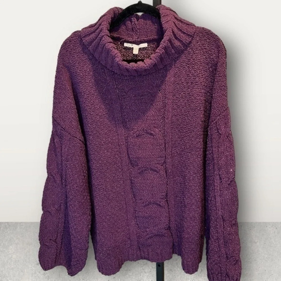 NWT ~ SEVEN 7 CHENILLE SWEATER ~ BLACKBERRY WINE COLOR ~ SIZE XXL - Picture 2 of 8